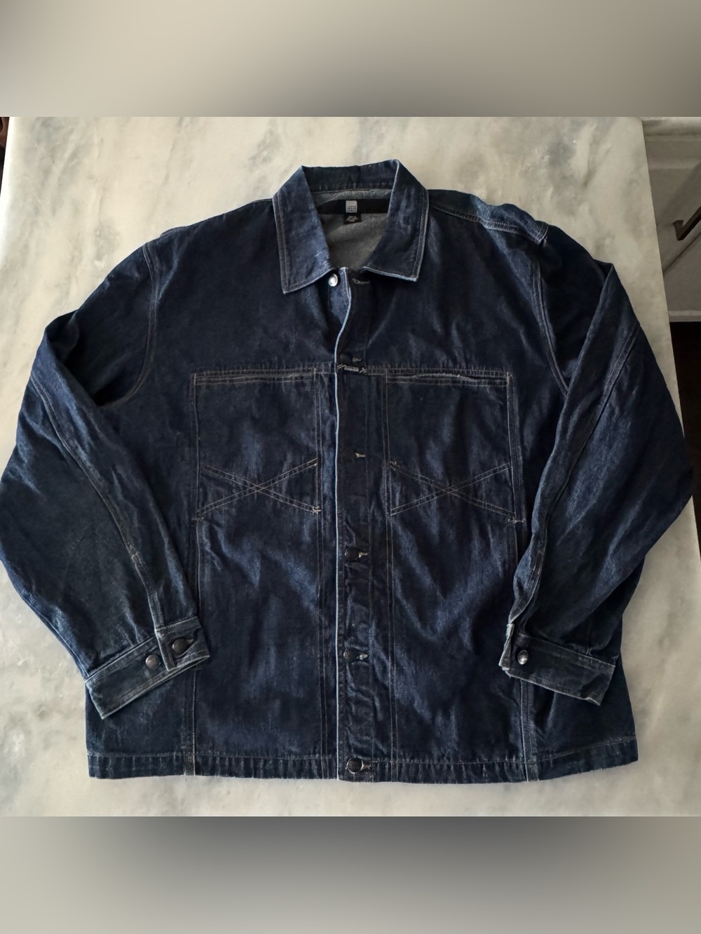 Marithe Francois Girbaud Black Denim Jean Jacket Menswear Workwear Vintage Y2K